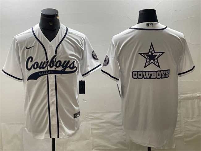 Men's Dallas Cowboys White Team Big Logo With Patch Cool Base Stitched Baseball Jersey,We sell and wholesale Men's Dallas Cowboys White Team Big Logo With Patch Cool Base Stitched Baseball Jersey on line form chian!